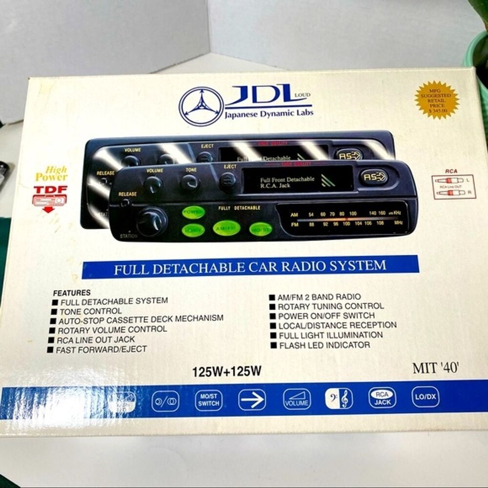 SALE!  JDL Detachable Car Stereo Radio System, NIB #1307 Lighted